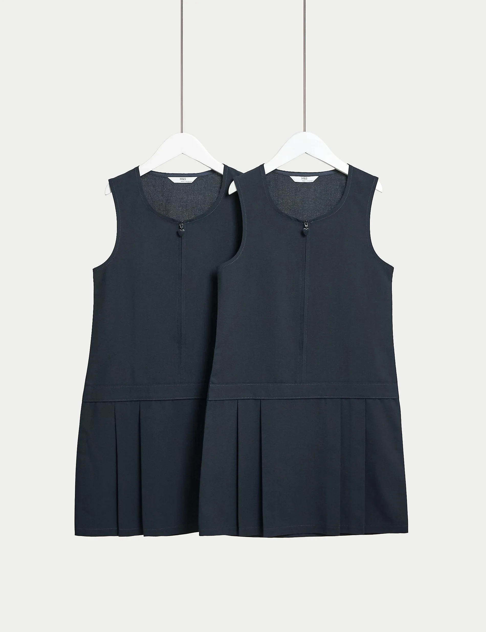 2 pairs of wrinkle-resistant school sundresses for girls (2-12 years) Marks & Spencer, dark blue