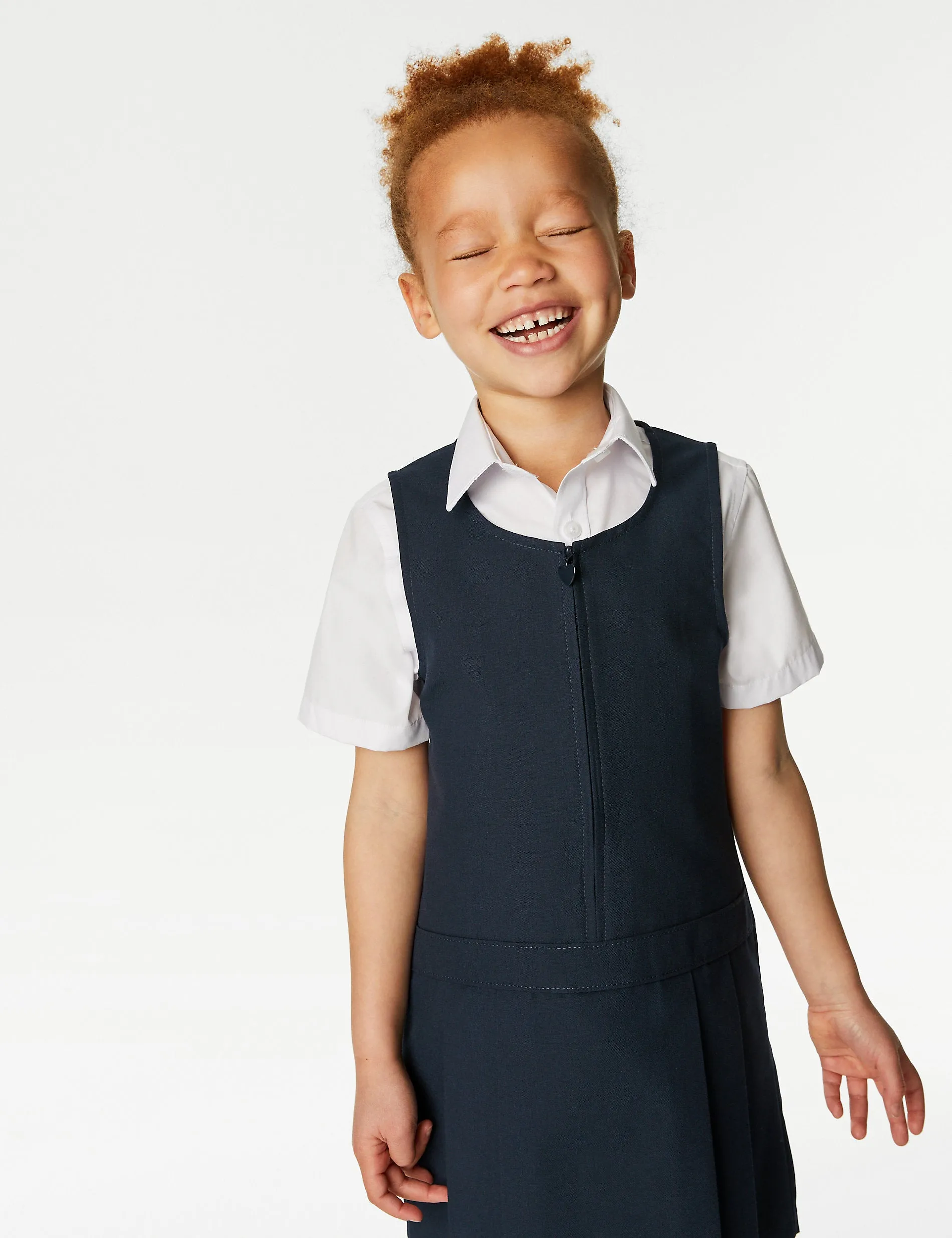 2 pairs of wrinkle-resistant school sundresses for girls (2-12 years) Marks & Spencer, dark blue