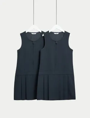 2 pairs of wrinkle-resistant school sundresses for girls (2-12 years) Marks & Spencer, dark blue