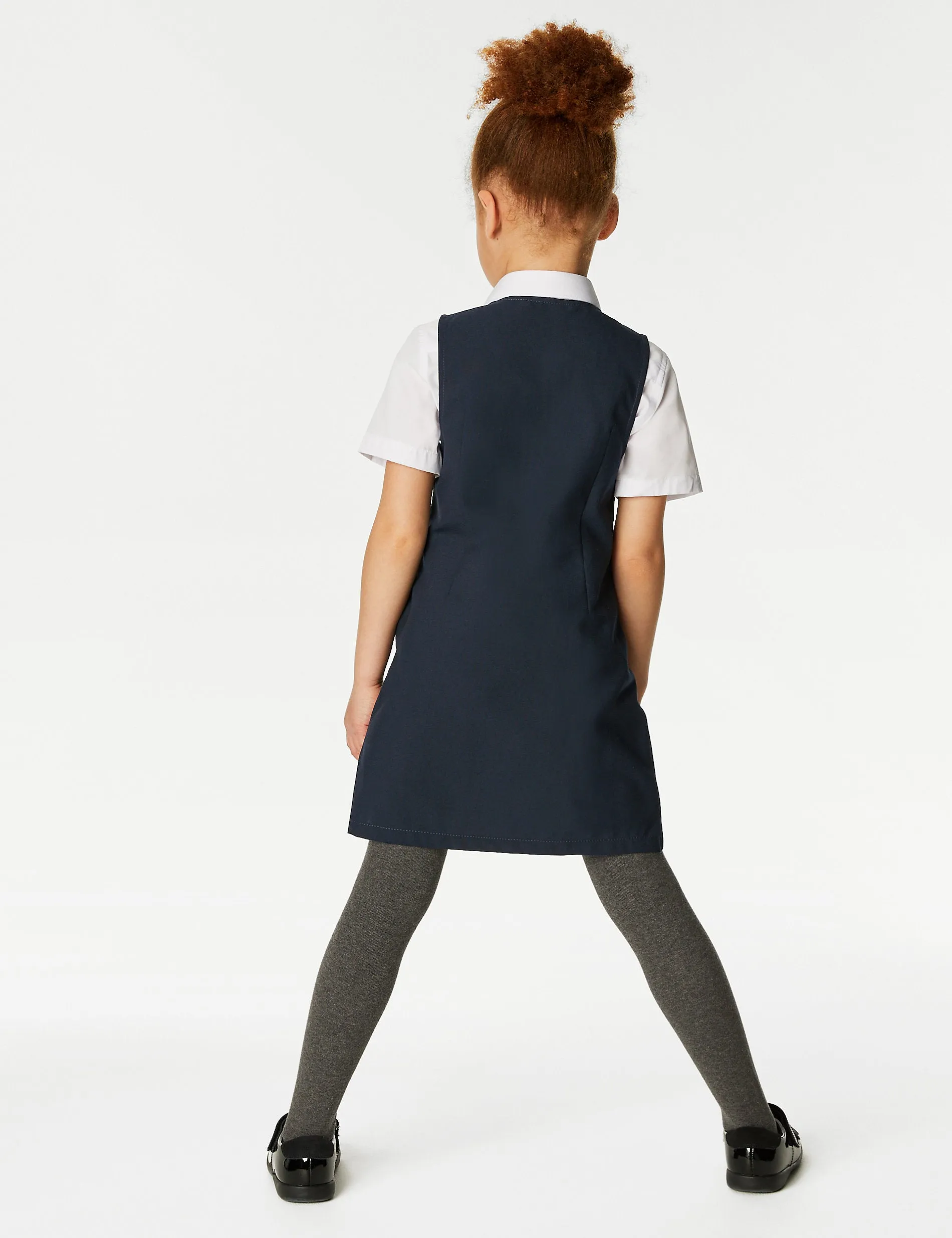 2 pairs of wrinkle-resistant school sundresses for girls (2-12 years) Marks & Spencer, dark blue