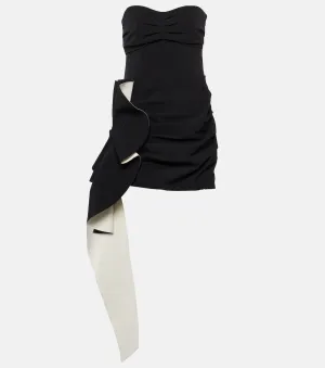 adina mini dress with draped Simkhai, black