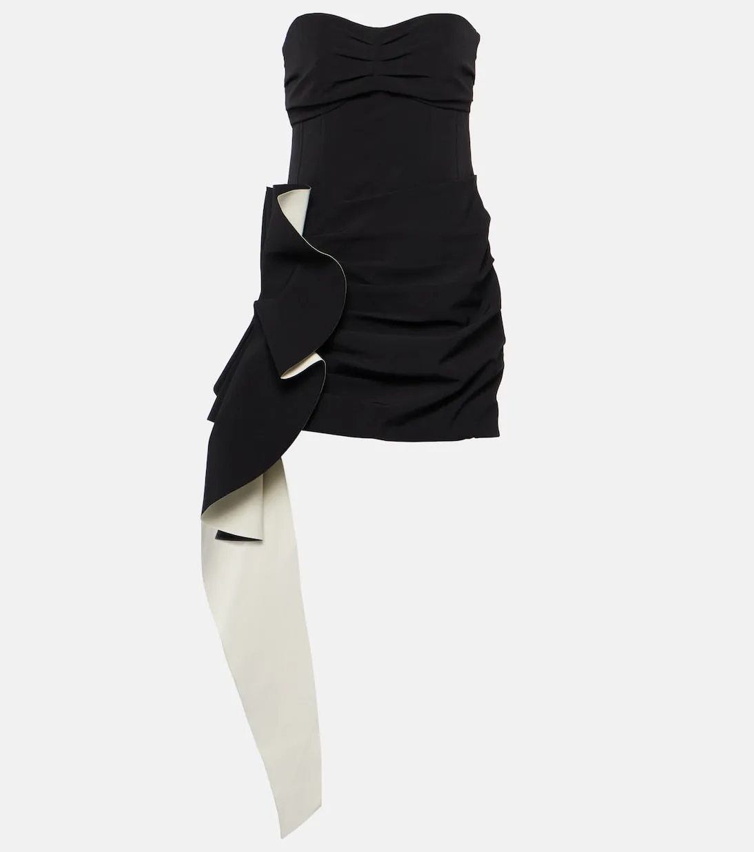 adina mini dress with draped Simkhai, black