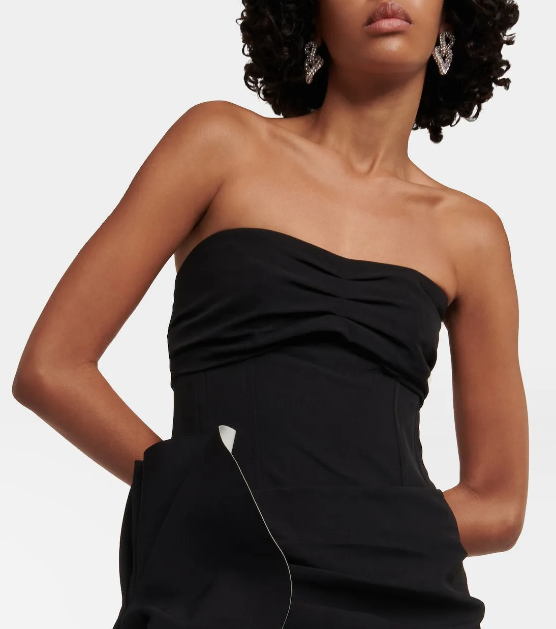 adina mini dress with draped Simkhai, black