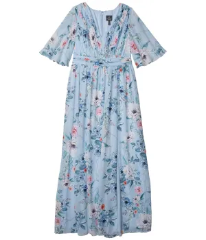 Adrianna Papell Dress, Printed Floral Chiffon Gown