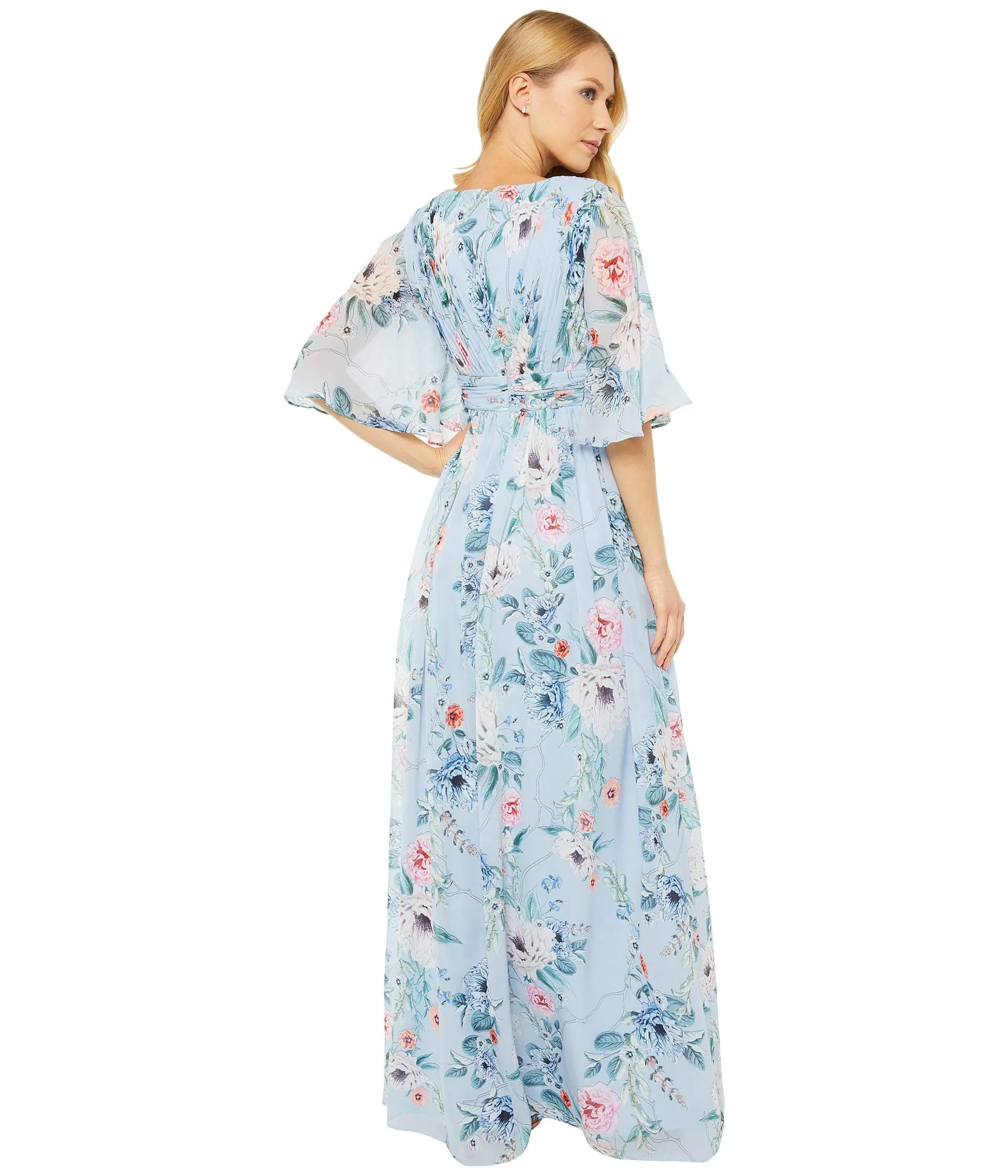Adrianna Papell Dress, Printed Floral Chiffon Gown