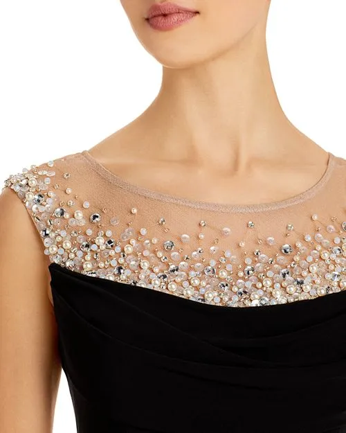 Adrianna Papell Illusion Mermaid Dress, Black
