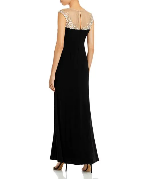Adrianna Papell Illusion Mermaid Dress, Black
