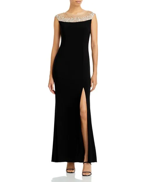 Adrianna Papell Illusion Mermaid Dress, Black