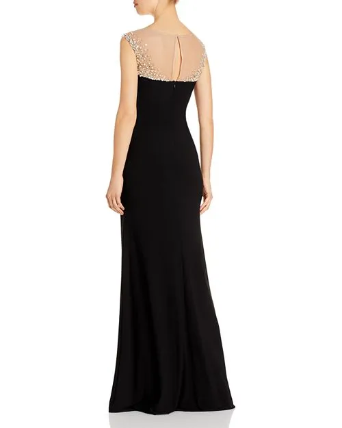 Adrianna Papell Illusion Mermaid Dress, Black