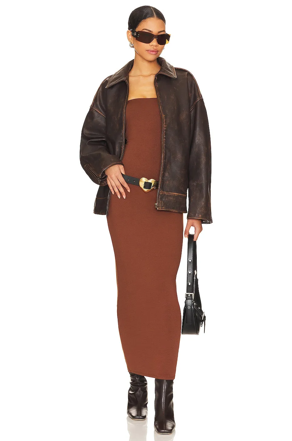 AFRM X Revolve Essential Dunn Maxi Dress in Cappuccino