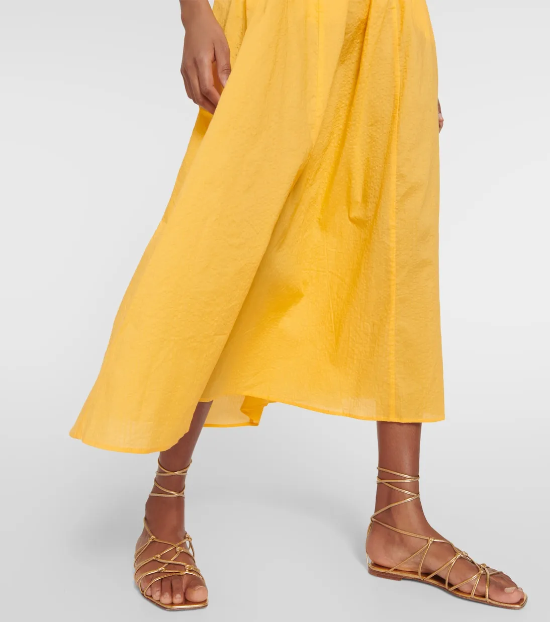 Alberobello cotton midi dress with Marysia cutouts, orange