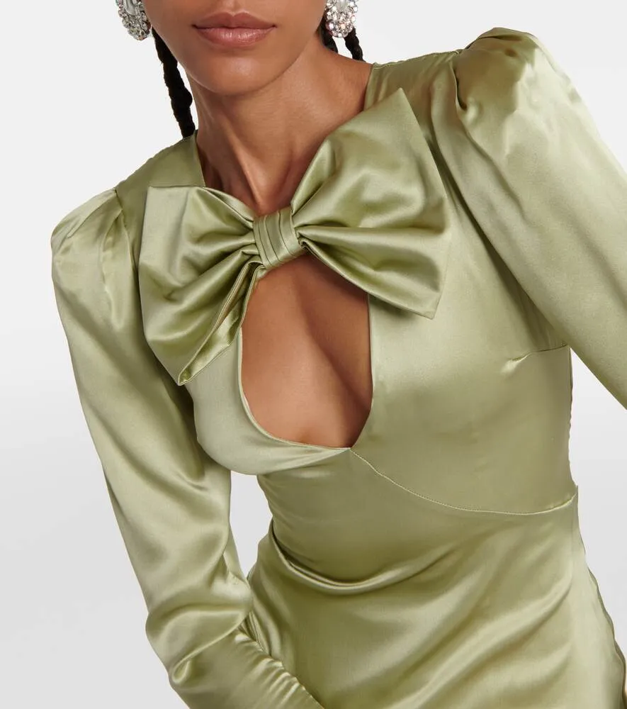 ALESSANDRA RICH embellished silk dress, green