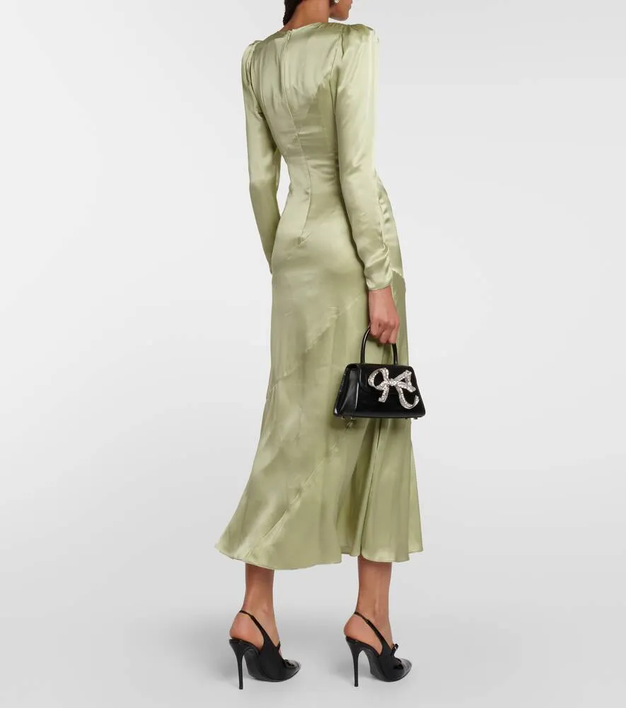 ALESSANDRA RICH embellished silk dress, green