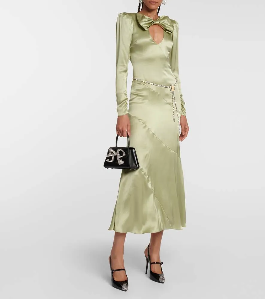 ALESSANDRA RICH embellished silk dress, green