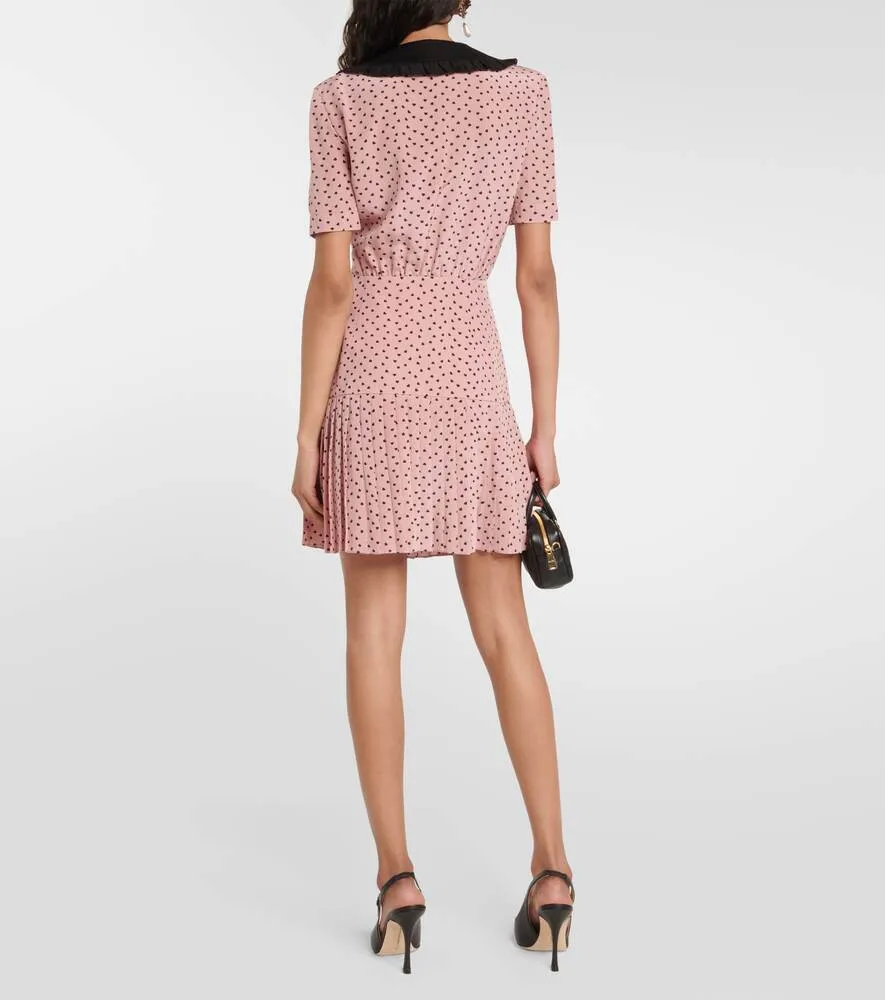 ALESSANDRA RICH printed silk mini dress, pink
