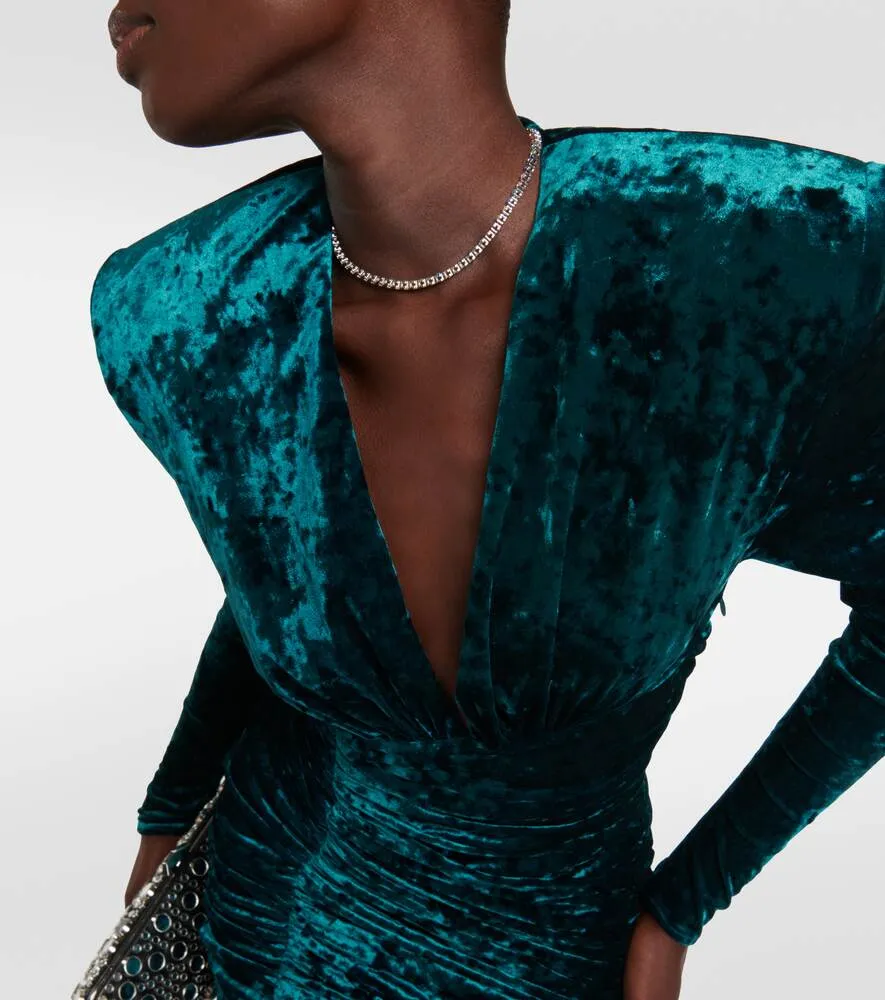 ALEXANDRE VAUTHIER velvet mini dress, green