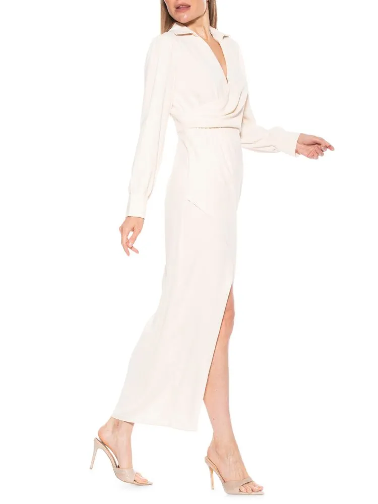 Alexia Admor diamond maxi shirt dress, ivory