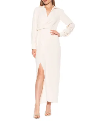 Alexia Admor diamond maxi shirt dress, ivory