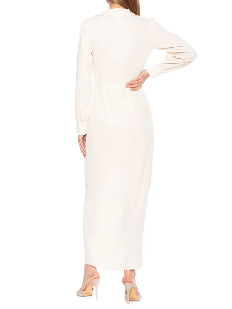 Alexia Admor diamond maxi shirt dress, ivory
