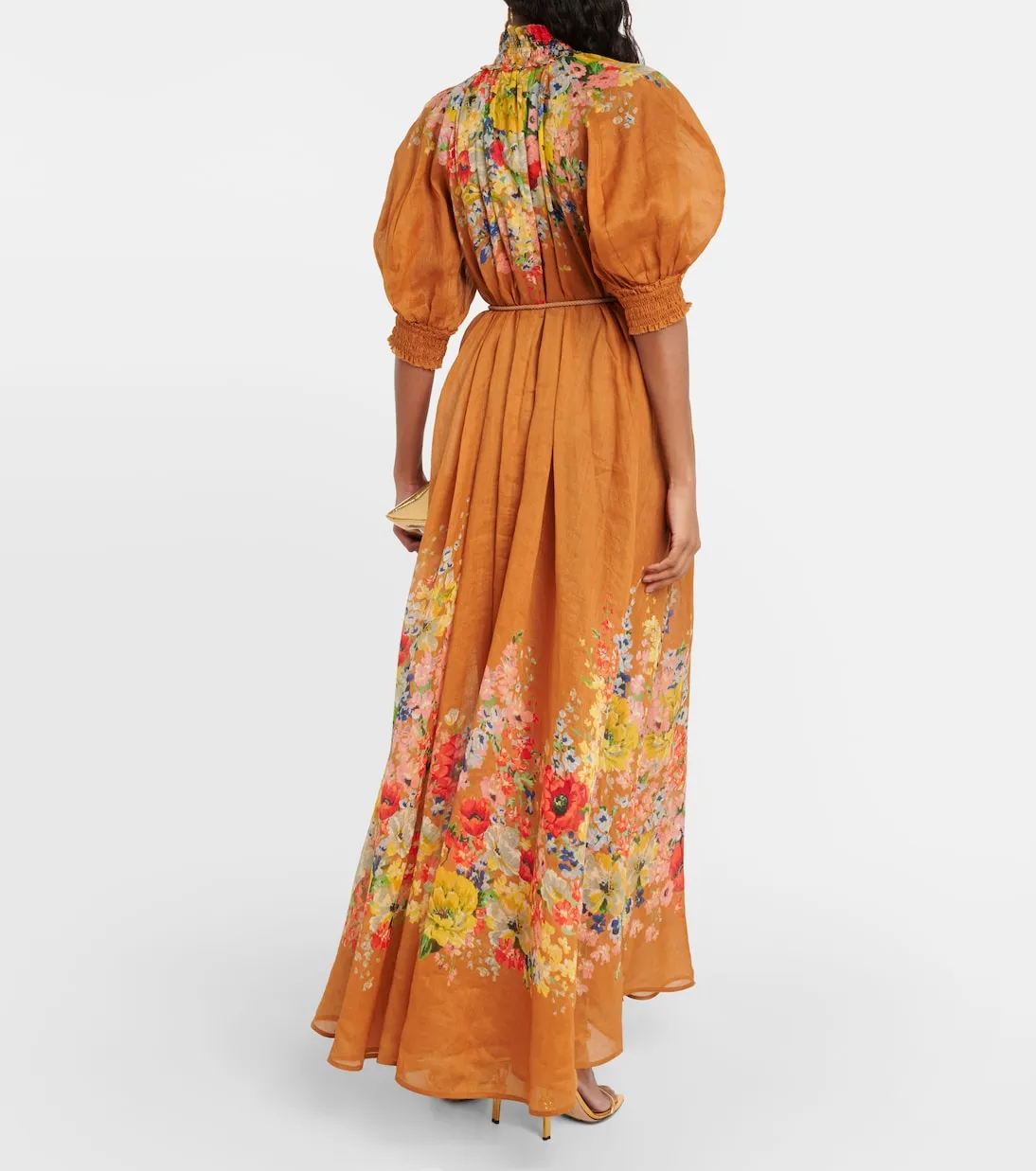 Alight maxi dress with floral print Zimmermann, orange