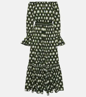 Almendra perla Agua By Agua Bendita cotton poplin maxi dress, multicolor