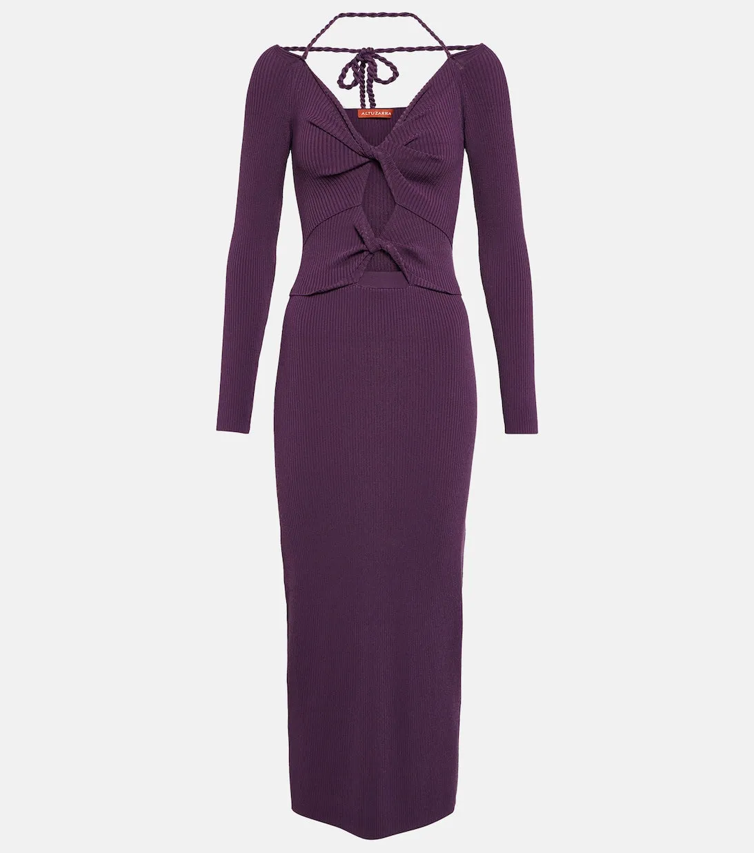 ALTUZARRA Cutout Jersey Fotia Dress, Purple