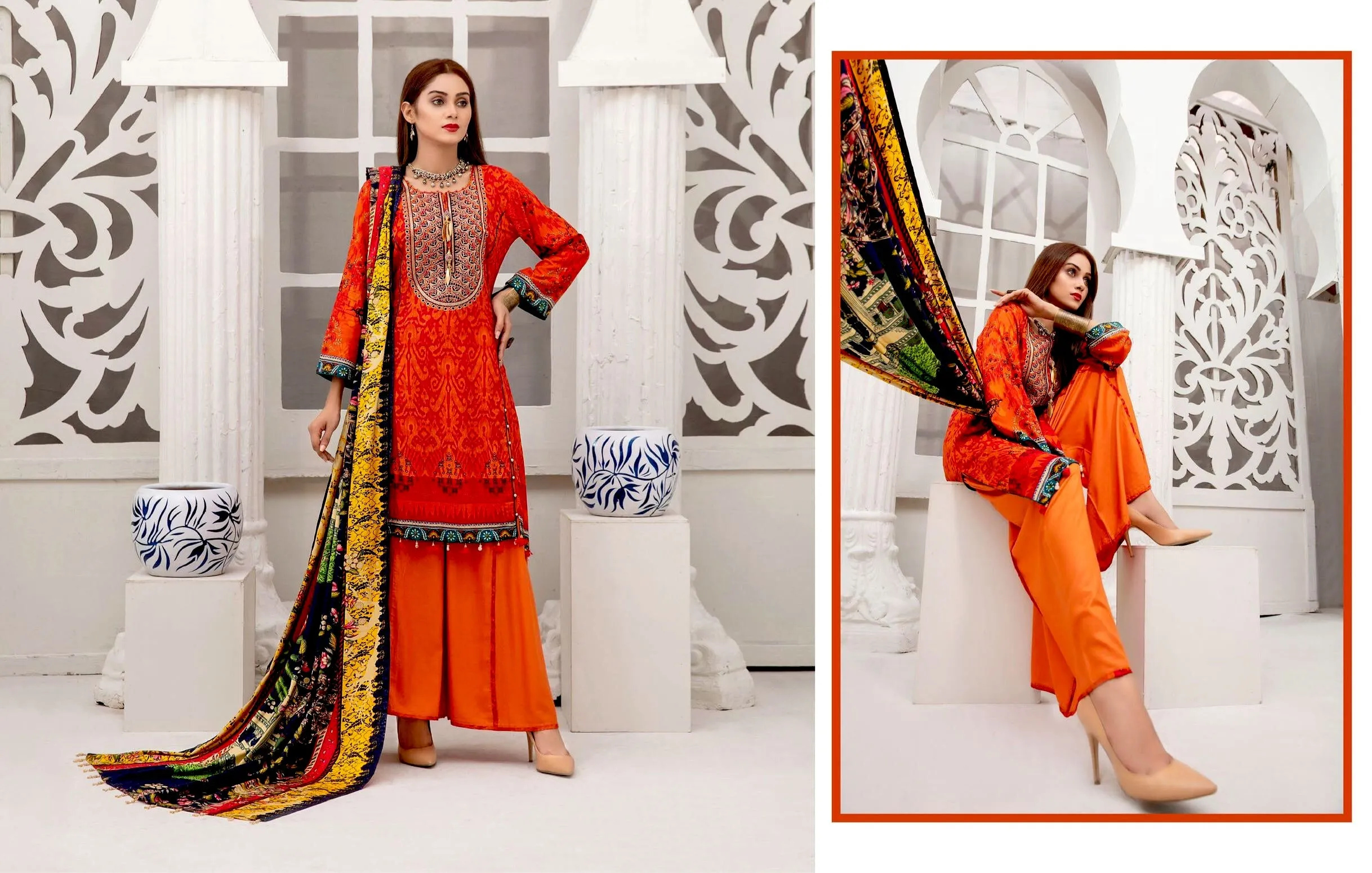 Amna Sohail by Tawakkal · Dilara Linen Print Collection – D-1981