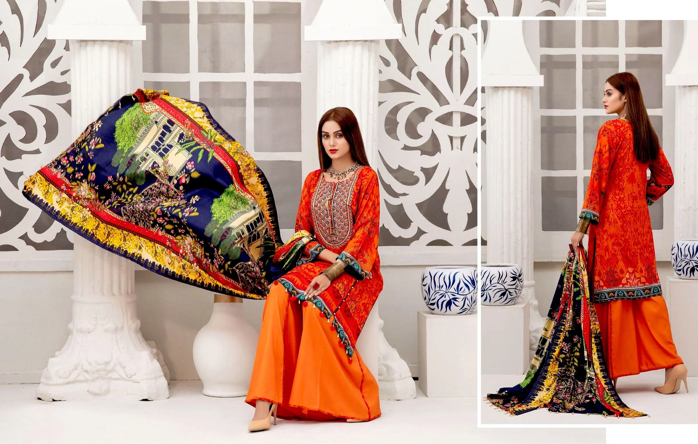 Amna Sohail by Tawakkal · Dilara Linen Print Collection – D-1981