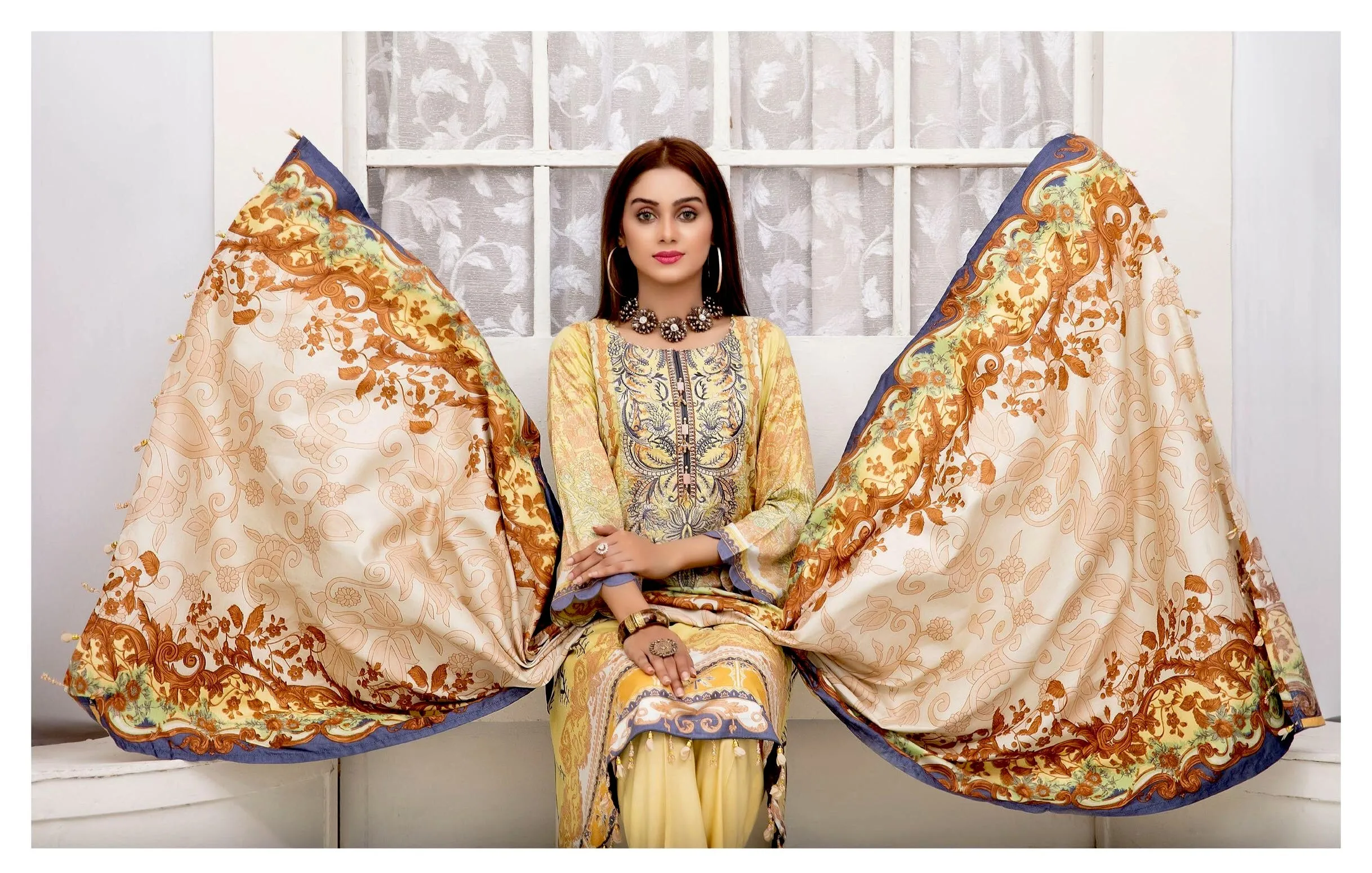 Amna Sohail by Tawakkal · Dilara Linen Print Collection – D-1991