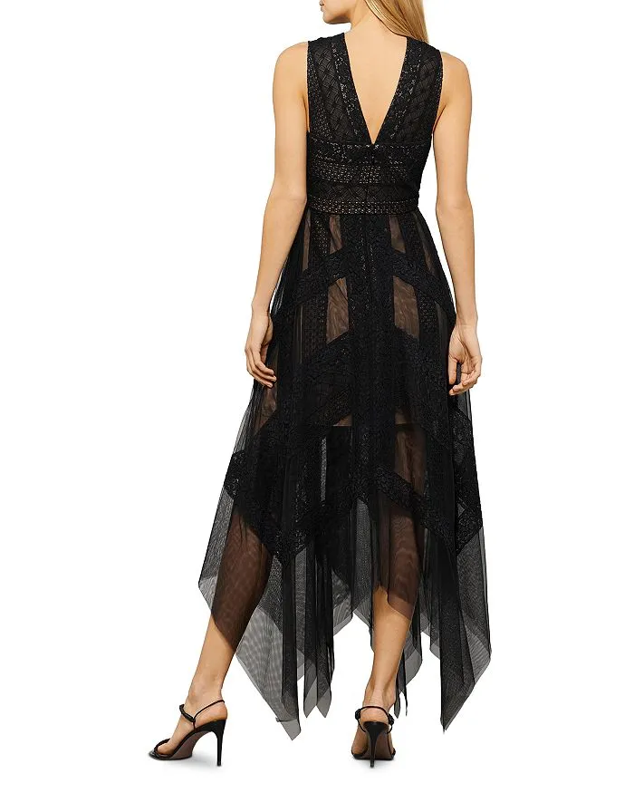 Andi evening dress with lace trim BCBGMAXAZRIA
