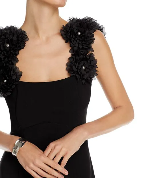 Applique Gabby Chrysanthemum&;eacute; Dress Elliatt, color Black