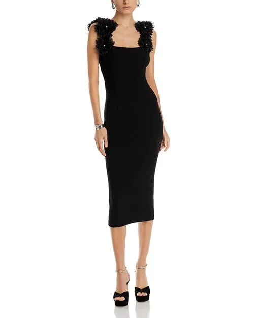 Applique Gabby Chrysanthemum&;eacute; Dress Elliatt, color Black