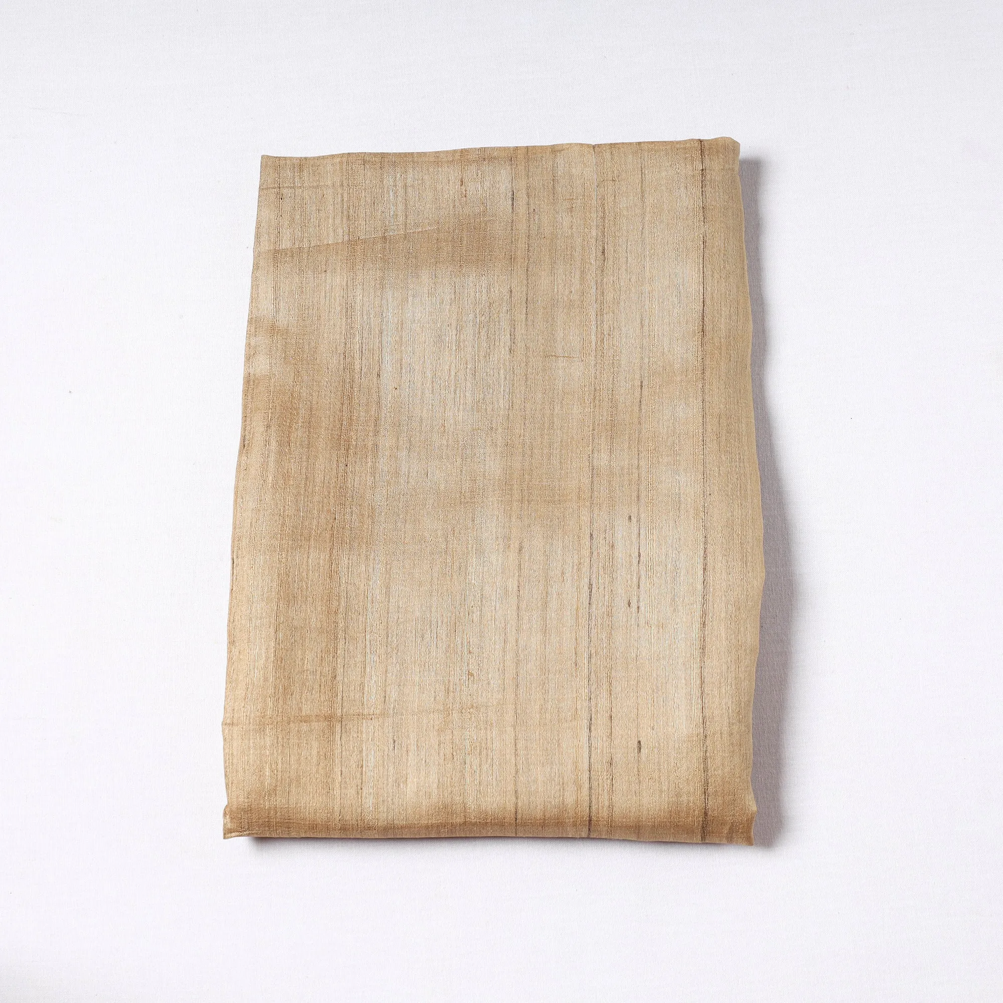 Beige - Vidarbha Handloom Pure Tussar Ghicha Silk Precut Fabric 01