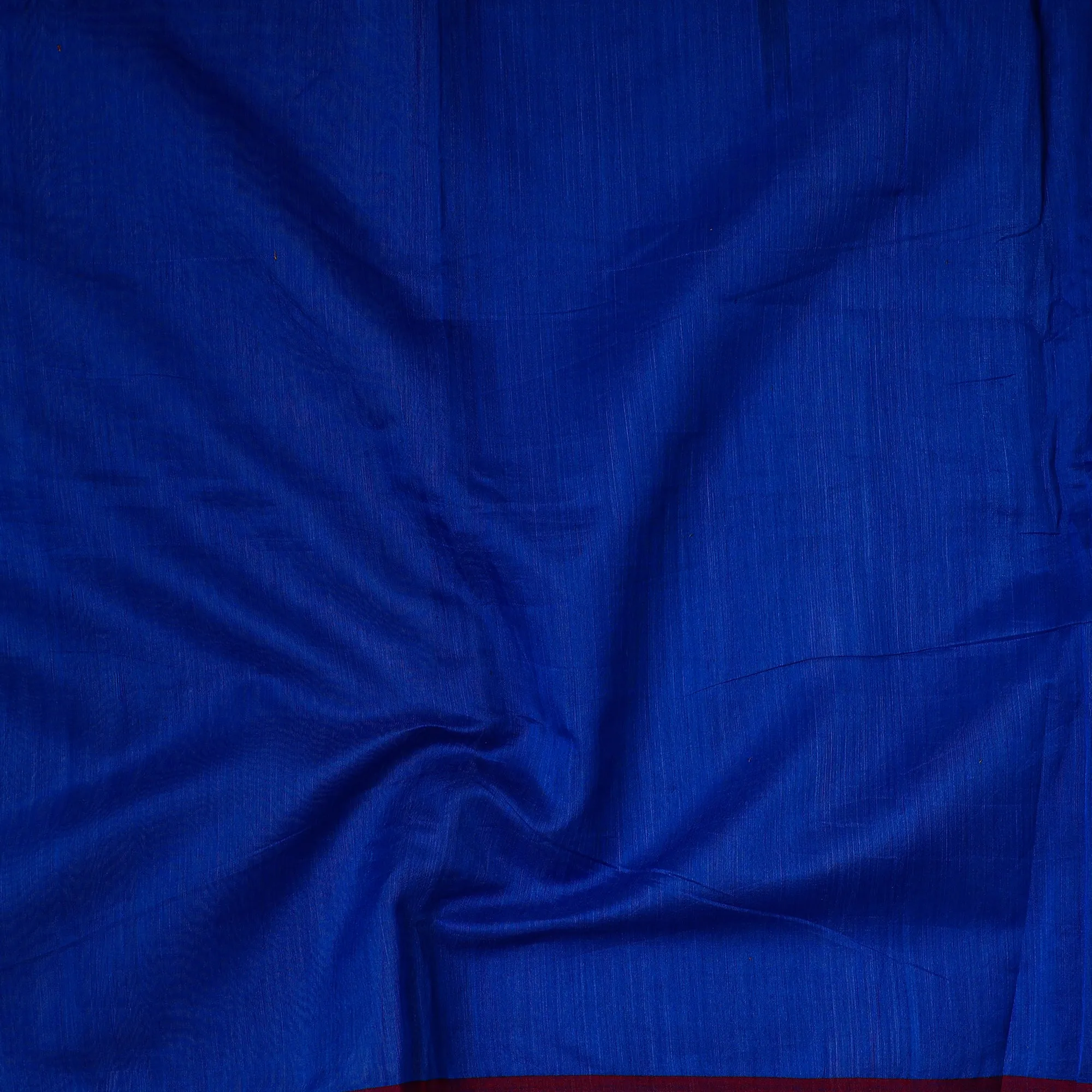 Blue - Traditional Chanderi Silk Handloom Precut Fabric (1 meter)