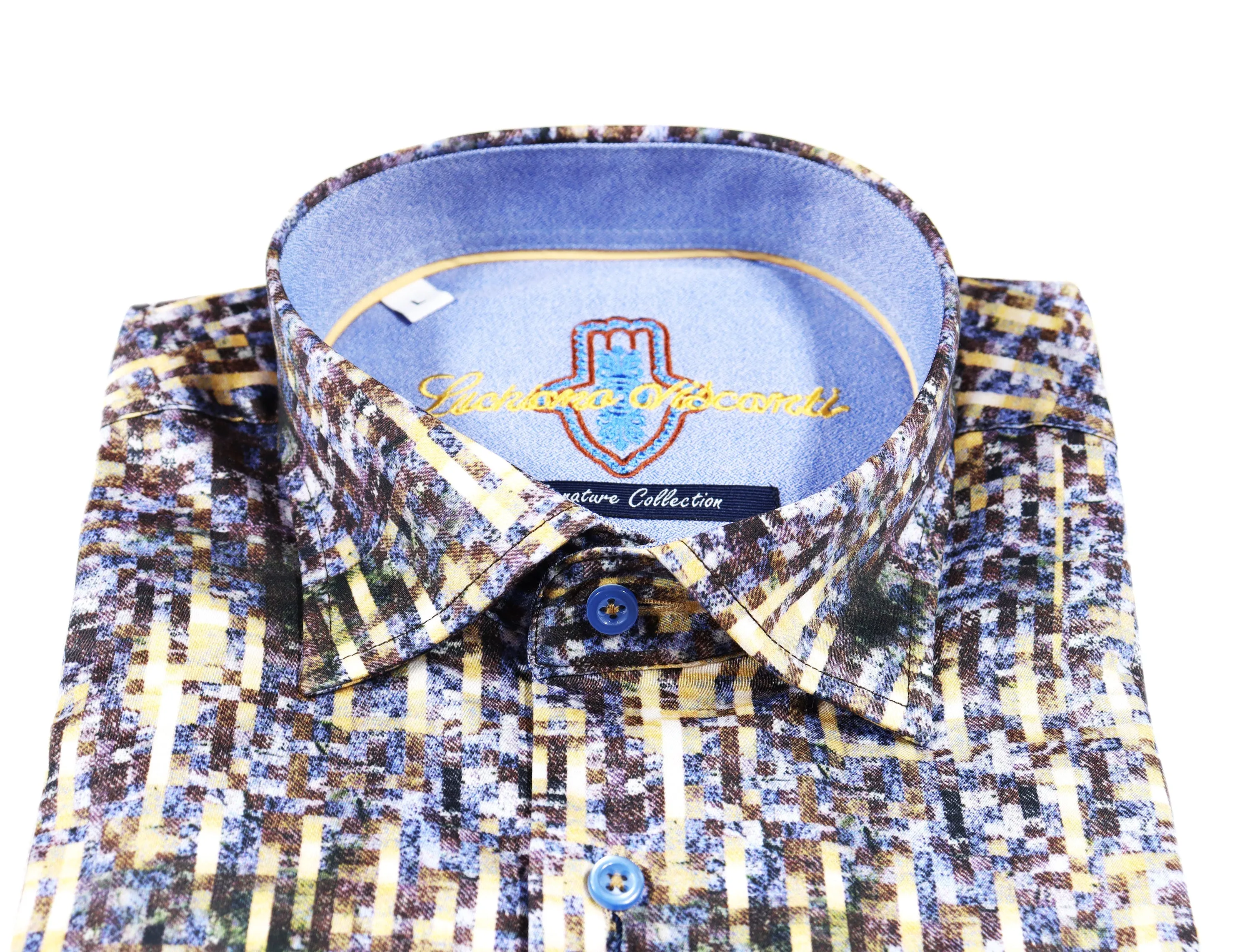 Blue, Yellow, Brown Geometric Design