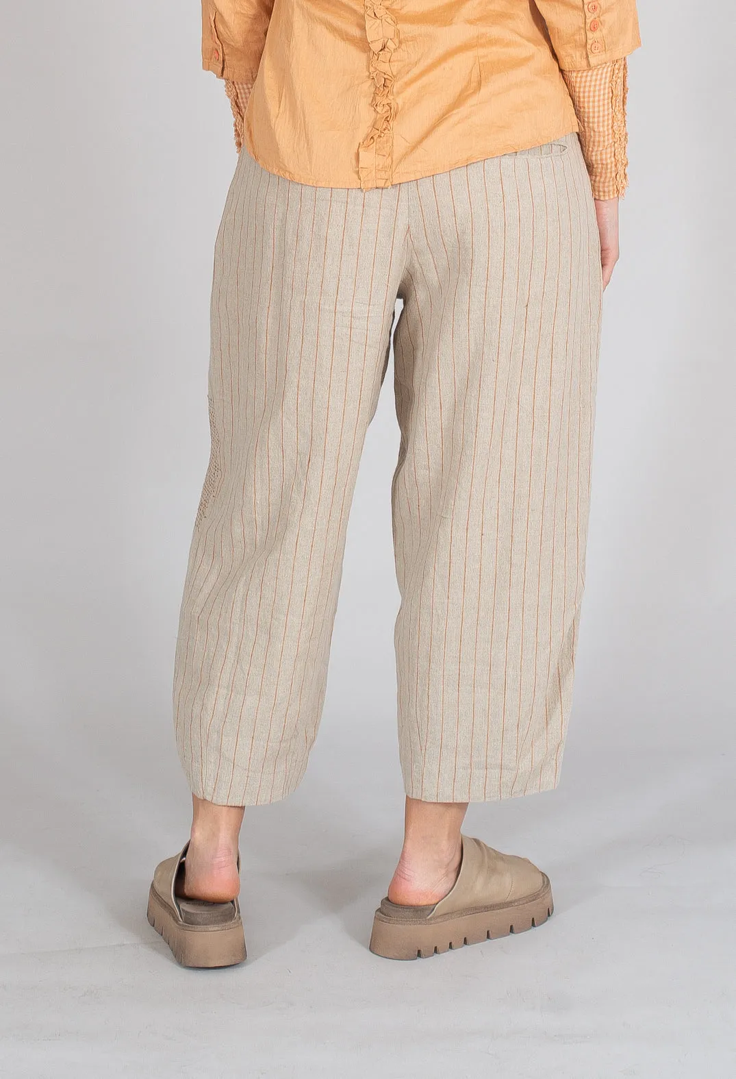 Botvi Trousers in Pinstripe Linen