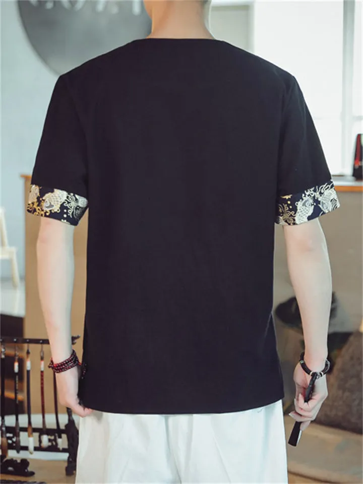 Chinese Thin Type Cotton Linen Men's Shirts