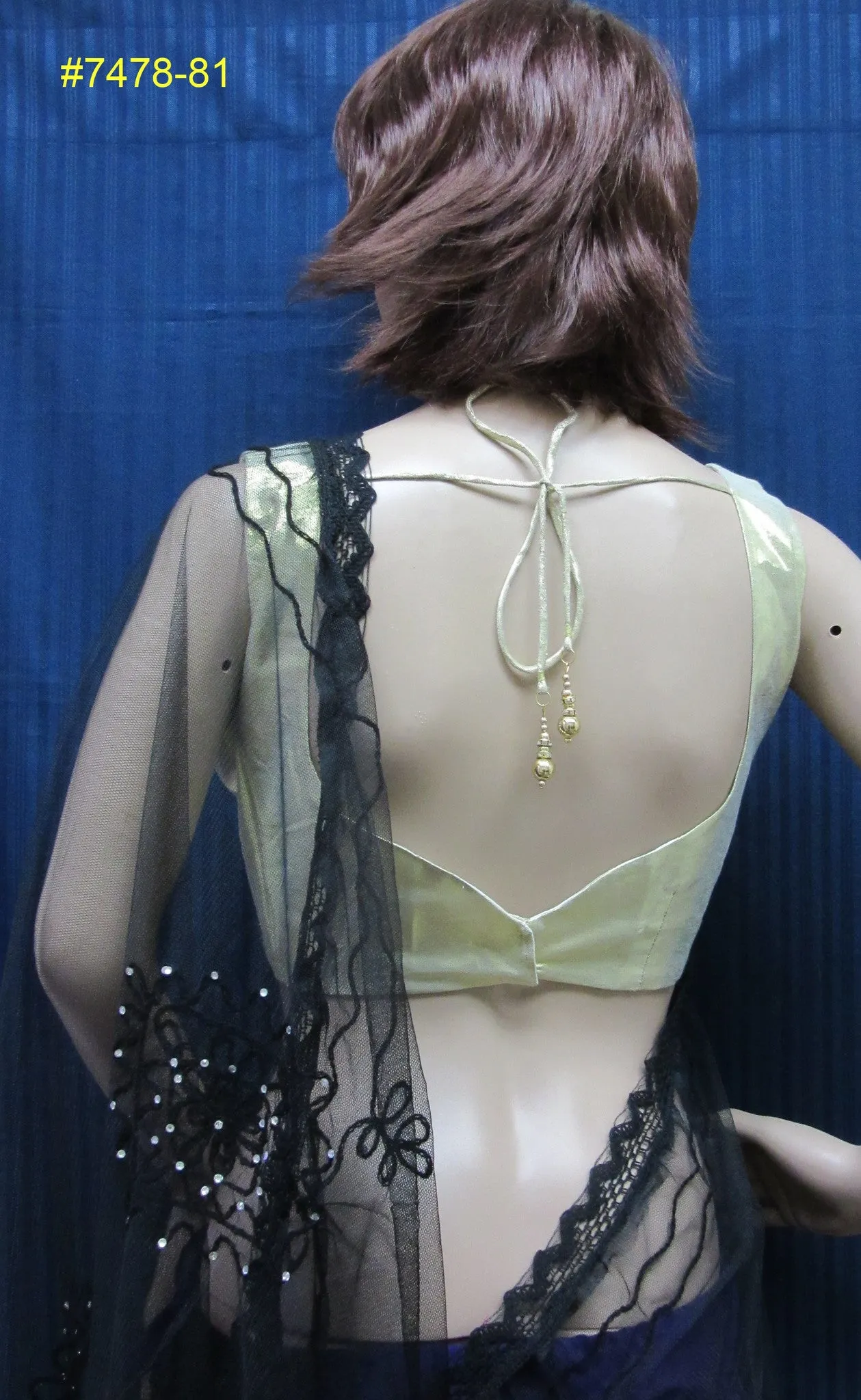 Choli 7481 Gold Silver Small Medium Large Size Choli Saree Blouse Shieno Sarees