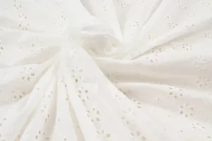 English Embroidery on Cotton Poplin - Floral