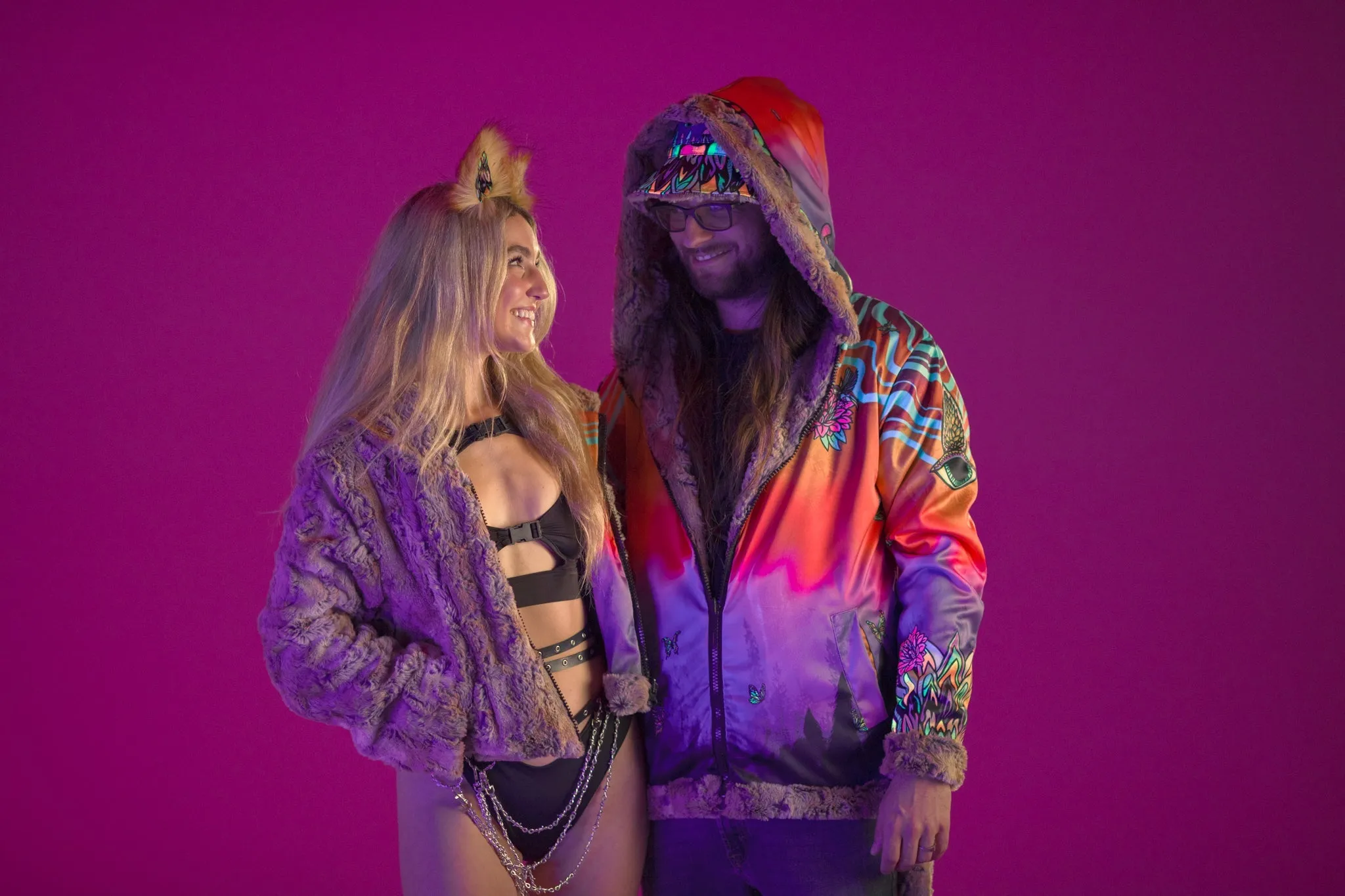 Forest Spirit Reversible Faux Fur Jacket