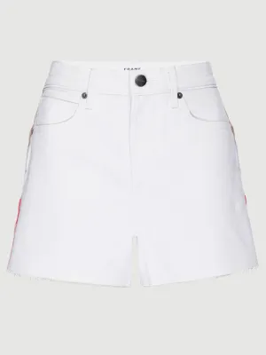 Frame - Le Brigette Denim Short Color Block Blanc Panel