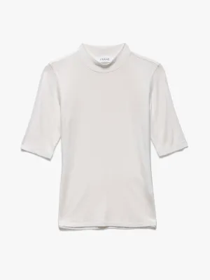 Frame - Rib Mockneck Tee in Off White