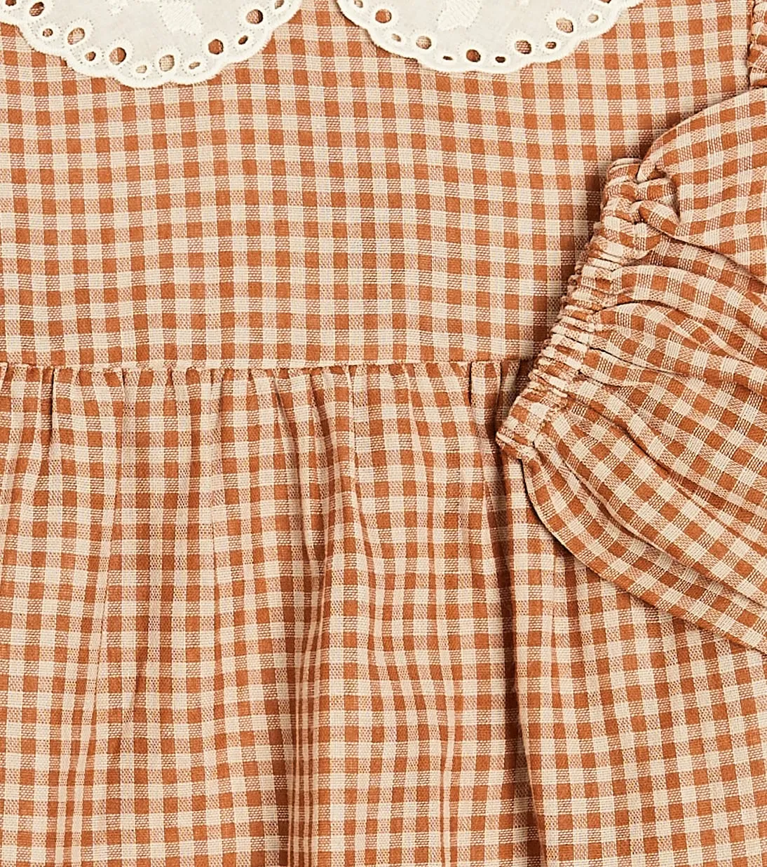 Frankie blouse in cotton check C'Era Una Volta, orange