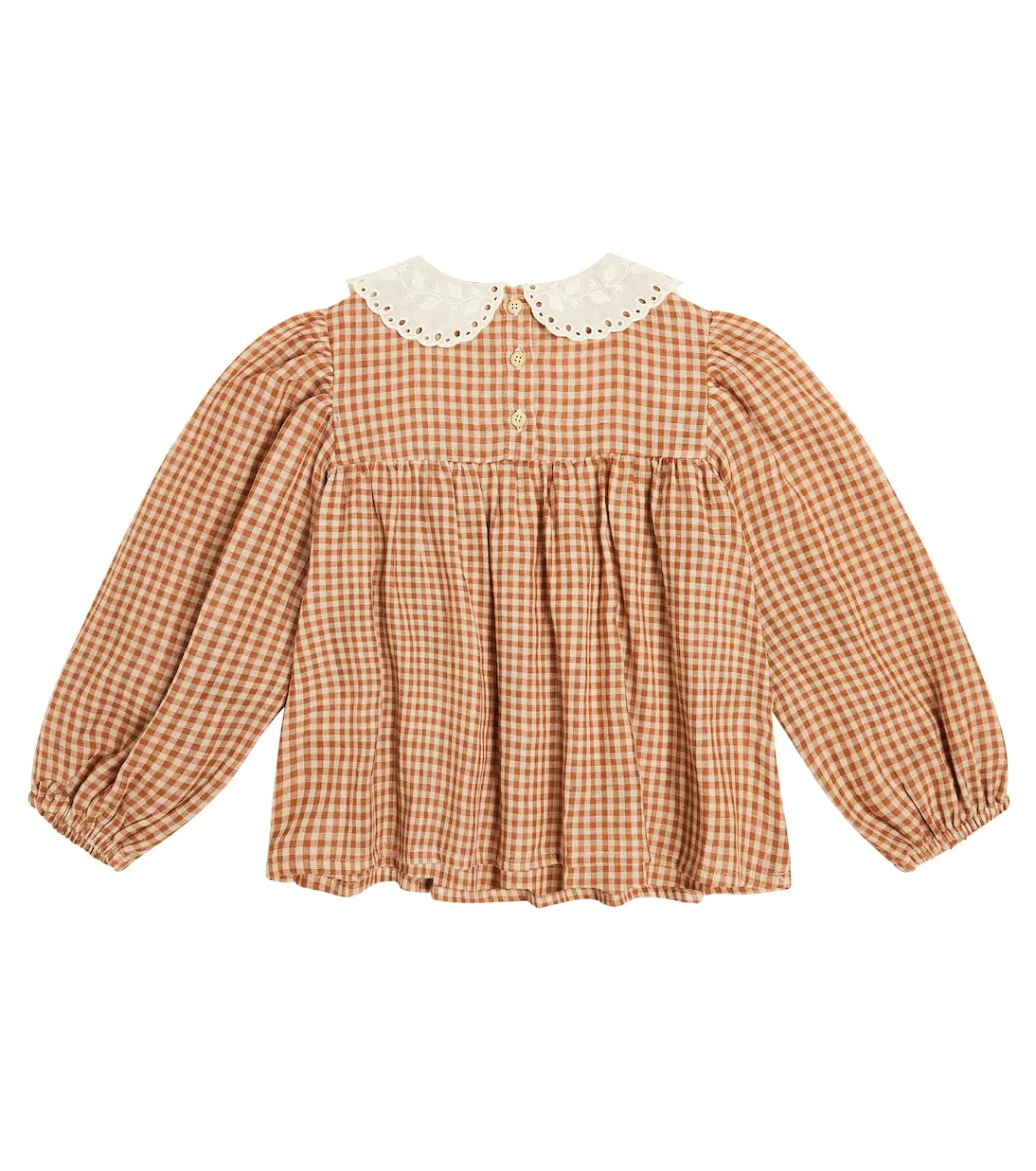 Frankie blouse in cotton check C'Era Una Volta, orange