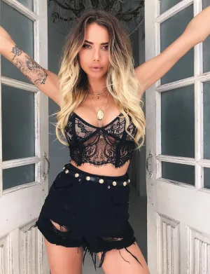 Harley Denim Shorts - Black Denim