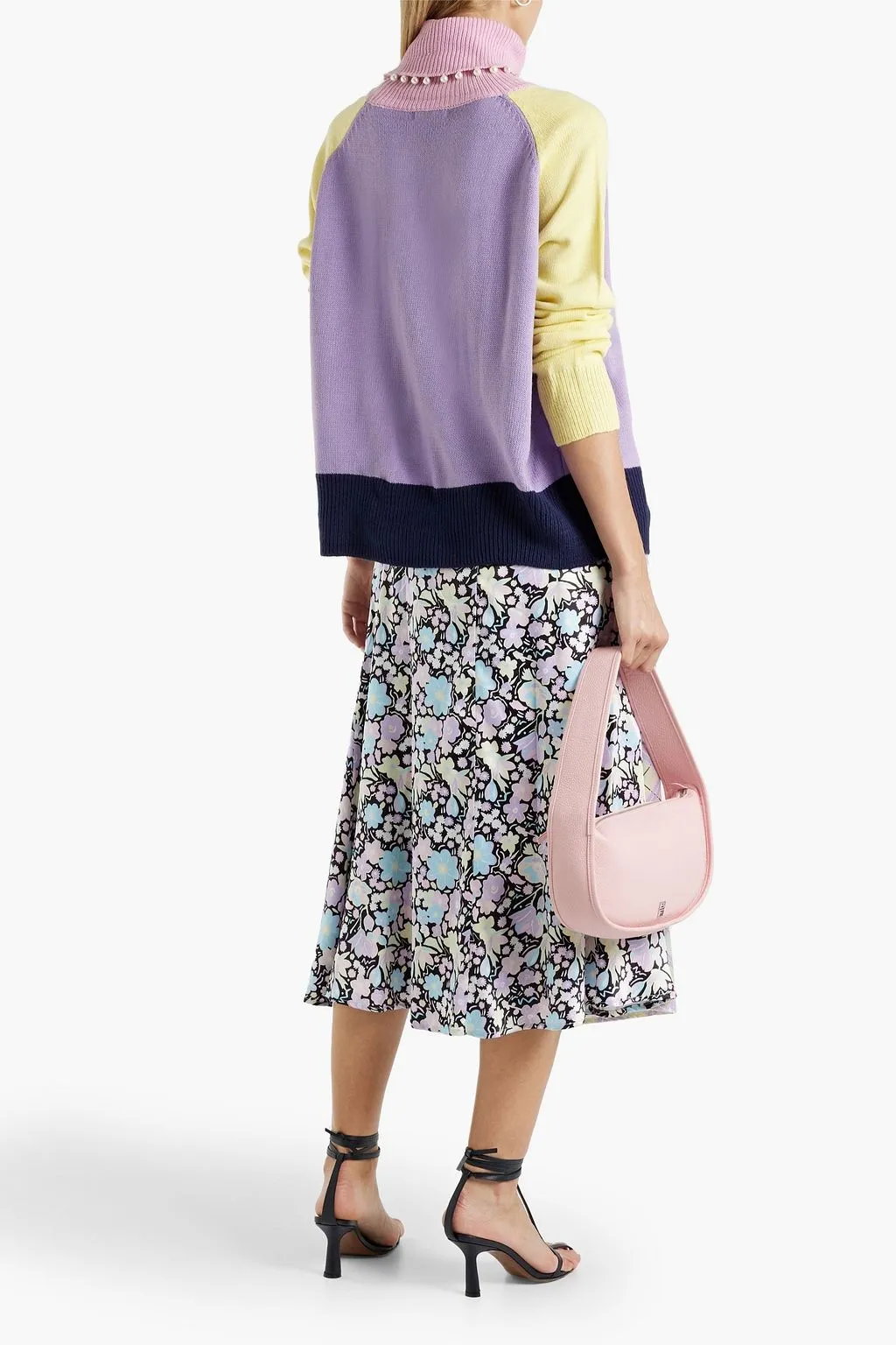 Ida satin midi skirt with wrap and print OLIVIA RUBIN, multicolor