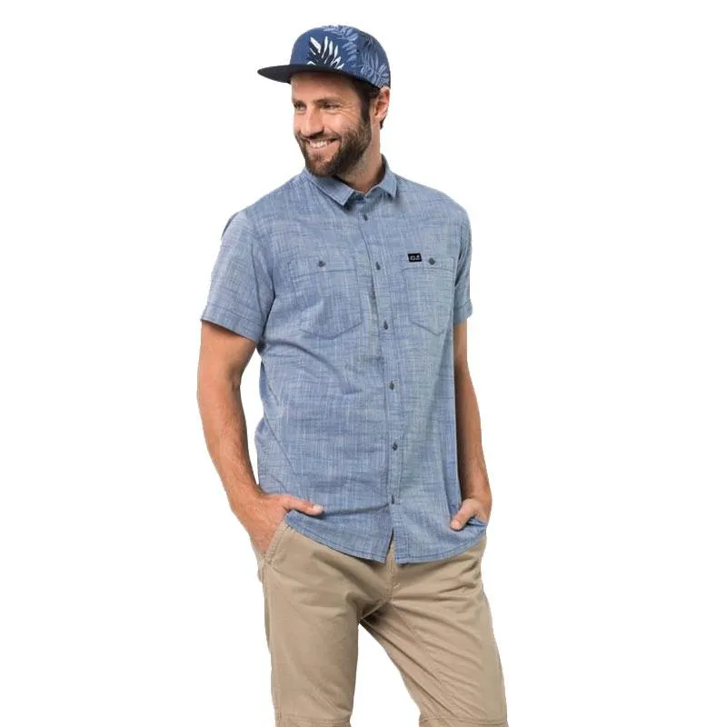 Jack Wolfskin Emerald Lake Men's Organic Shirt - Ocean Wave