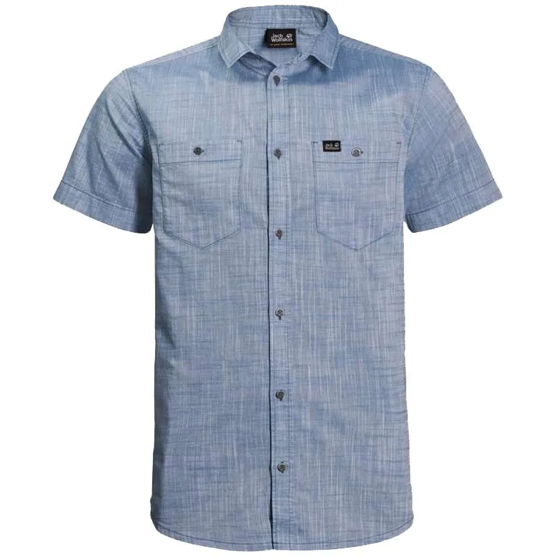 Jack Wolfskin Emerald Lake Men's Organic Shirt - Ocean Wave