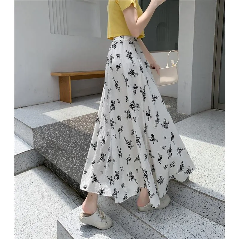 Ladylike Full-Skirt Simplicity Elastic Waist A-Line Mesh Skirt