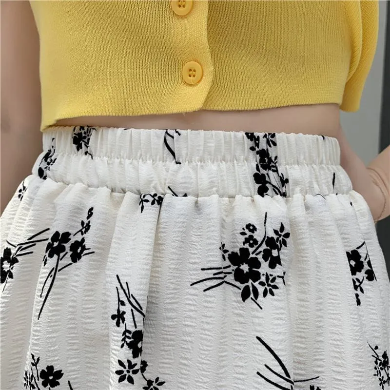 Ladylike Full-Skirt Simplicity Elastic Waist A-Line Mesh Skirt